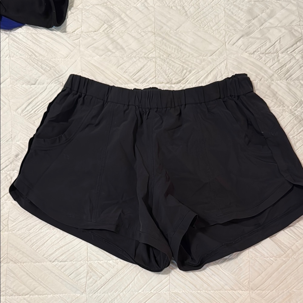 Athleta Black Athletic Shorts Lightweight Elastic Waist
